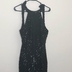 Black sequin maxi dress